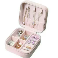 JEWELLERY ORGANISER PU LEATHER ZIPPER PORTABLE STORAGE BOX CASE WITH DIVIDERS CONTAINER FOR RINGS, EARRINGS, NECKLACE HOME ORGANIZER